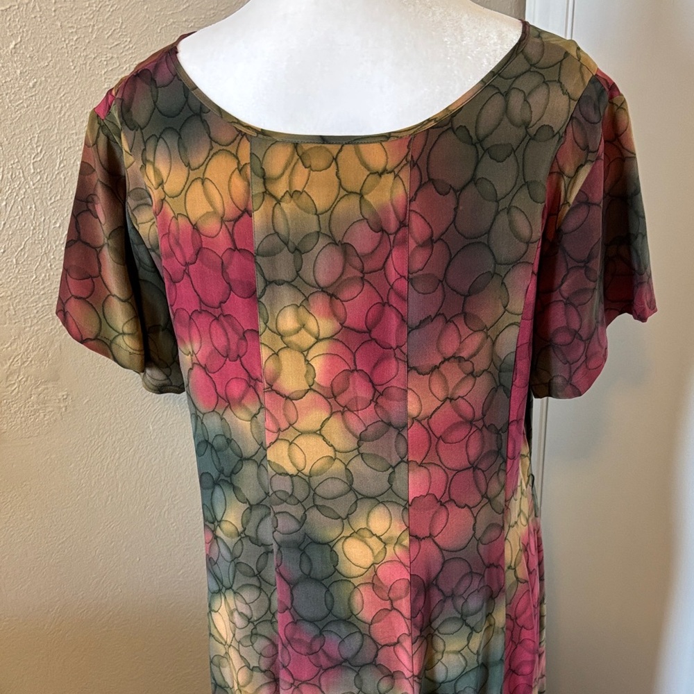 SIMPLY SILK Abstract multicolor Dress size L - Picture 4 of 10